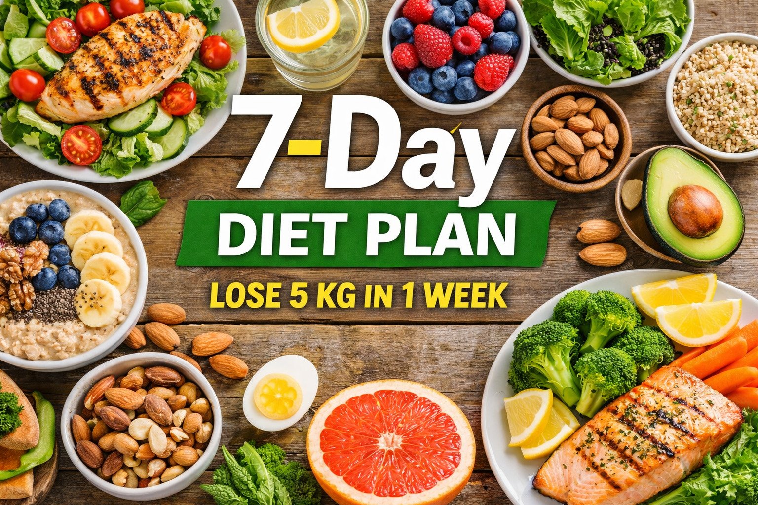 7 days​ die​t plan to l‌ose 5 kg‌